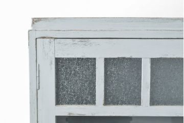 和製アンティーク　ペイントカラーが可愛らしいカップボード(キャビネット、食器棚、収納棚、戸棚)(R-055646)