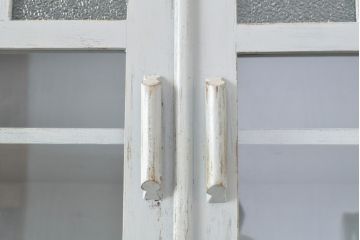 和製アンティーク　ペイントカラーが可愛らしいカップボード(キャビネット、食器棚、収納棚、戸棚)(R-055646)