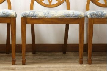 中古　美品　DREXEL HERITAGE(ドレクセルヘリテイジ)　上品な雰囲気漂うダイニングチェア4脚セット(椅子、イス)(定価4脚で約72万円)(R-055654)