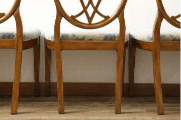 中古　美品　DREXEL HERITAGE(ドレクセルヘリテイジ)　上品な雰囲気漂うダイニングチェア4脚セット(椅子、イス)(定価4脚で約72万円)(R-055654)