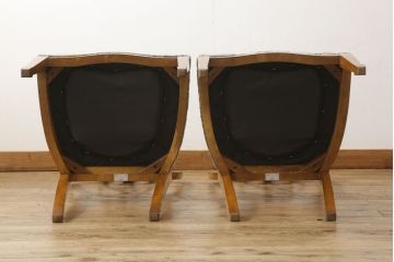 中古　美品　DREXEL HERITAGE(ドレクセルヘリテイジ)　上品な雰囲気漂うダイニングチェア2脚セット(椅子、イス)(定価2脚で約36万円)(R-055655)