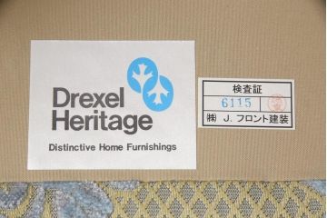 中古　超美品　DREXEL HERITAGE(ドレクセルヘリテイジ)　 Upholstery(アップホルスタリー)　エレガントな佇まいの1人掛けソファ+オットマンセット(一人掛け、1P、アームソファ)(定価約70万円)(R-055656)