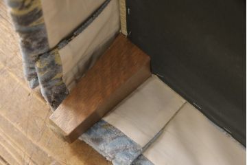中古　超美品　DREXEL HERITAGE(ドレクセルヘリテイジ)　 Upholstery(アップホルスタリー)　エレガントな佇まいの1人掛けソファ+オットマンセット(一人掛け、1P、アームソファ)(定価約70万円)(R-055656)