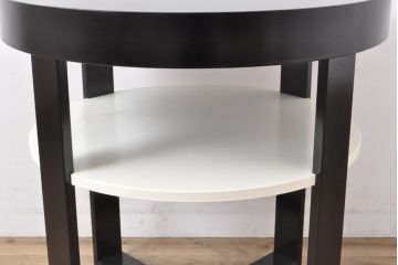 中古　特注品　モダンなデザインでスタイリッシュな空間づくりに活躍するサイドテーブル(コーヒーテーブル、ラウンドテーブル、エンドテーブル)(定価約15万円)(R-055681)