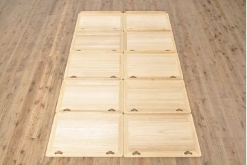 中古　伝統工芸士・吉沢昭次作　小振りなサイズがお部屋に取り入れやすい加茂総桐帯箪笥(板盆付き、胴厚、桐たんす、洋服タンス、着物箪笥、和タンス)(R-055682)