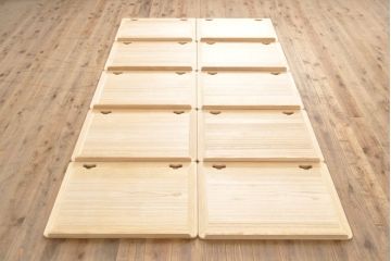 中古　伝統工芸士・吉沢昭次作　小振りなサイズがお部屋に取り入れやすい加茂総桐帯箪笥(板盆付き、胴厚、桐たんす、洋服タンス、着物箪笥、和タンス)(R-055682)