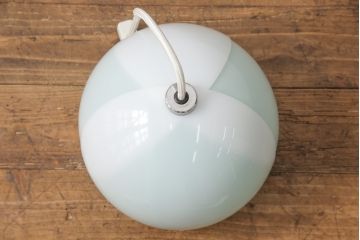 昭和レトロ照明　松下電工(ナショナル)　グリーンカラーがアクセントになる愛らしいフォルムのチューリップ照明(ペンダントライト、天井照明、シェード)(R-055688)