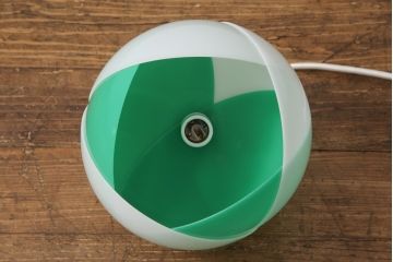 昭和レトロ照明　松下電工(ナショナル)　グリーンカラーがアクセントになる愛らしいフォルムのチューリップ照明(ペンダントライト、天井照明、シェード)(R-055688)