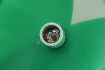 昭和レトロ照明　松下電工(ナショナル)　グリーンカラーがアクセントになる愛らしいフォルムのチューリップ照明(ペンダントライト、天井照明、シェード)(R-055688)