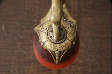 フランスアンティーク　真鍮製　シャルル・ランク(C. Ranc)　ヴィトリフィカシオン彩　ディスプレイとしてもおすすめのデスクランプ(卓上照明、テーブルランプ)(R-055689)(検索ワード:ミューラー兄弟、ドーム兄弟)