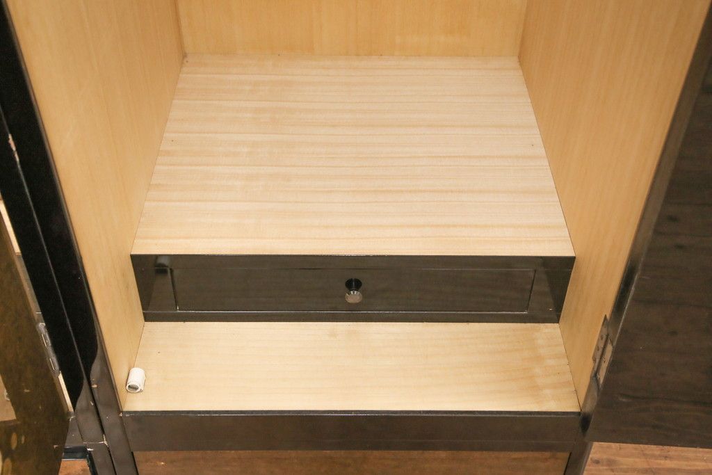 希少! 和製ビンテージ 尾形光琳? 紅白梅図を思わせる図柄が目を引く高級和箪笥(着物箪笥、衣装箪笥、ワードローブ、ヴィンテージ)(R-055691)