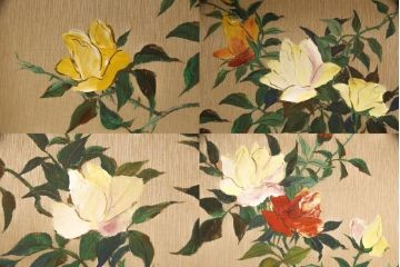 希少! 和製ビンテージ 尾形光琳? 紅白梅図を思わせる図柄が目を引く高級和箪笥(着物箪笥、衣装箪笥、ワードローブ、ヴィンテージ)(R-055691)