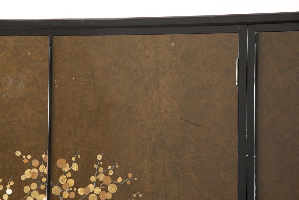 希少! 和製ビンテージ 尾形光琳? 紅白梅図を思わせる図柄が目を引く高級和箪笥(着物箪笥、衣装箪笥、ワードローブ、ヴィンテージ)(R-055691)