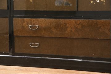 希少! 和製ビンテージ 尾形光琳? 紅白梅図を思わせる図柄が目を引く高級和箪笥(着物箪笥、衣装箪笥、ワードローブ、ヴィンテージ)(R-055691)