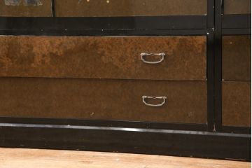 希少! 和製ビンテージ 尾形光琳? 紅白梅図を思わせる図柄が目を引く高級和箪笥(着物箪笥、衣装箪笥、ワードローブ、ヴィンテージ)(R-055691)