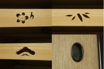 希少!　和製ヴィンテージ　尾形光琳? 紅白梅図を思わせる図柄が目を引く高級和箪笥　(R-055691)