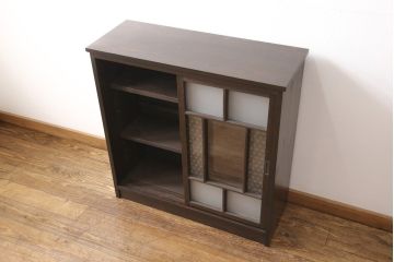ラフジュ工房オリジナル　古建具リメイク　和モダンな雰囲気を盛り立てる収納棚(戸棚、キャビネット)(R-055692)