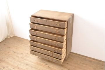 和製ビンテージ　落ち着きのある和の雰囲気が上品な総桐箪笥(チェスト、桐たんす、収納箪笥、和タンス、整理箪笥、ヴィンテージ)(R-055707)