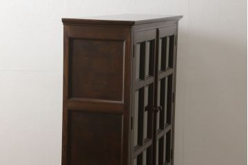 中古　美品　松本民芸家具　特注品　洋の雰囲気を感じるA型面取書棚(ブックケース、本箱、キャビネット)(R-055714)