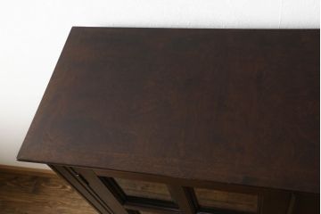 中古　美品　松本民芸家具　特注品　洋の雰囲気を感じるA型面取書棚(ブックケース、本箱、キャビネット)(R-055714)