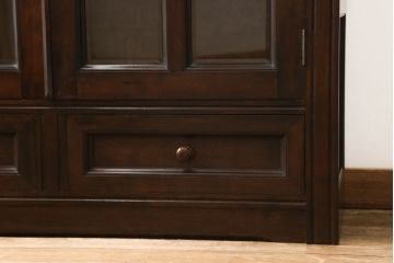 中古　美品　松本民芸家具　特注品　洋の雰囲気を感じるA型面取書棚(ブックケース、本箱、キャビネット)(R-055714)
