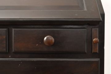 ヴィンテージ家具　松本民芸家具　丸い取っ手がかわいらしいL型ビューロー(チェスト、引き出し、ヴィンテージ)(R-055740)