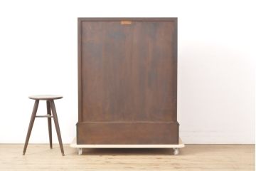 ヴィンテージ家具　松本民芸家具　丸い取っ手がかわいらしいL型ビューロー(チェスト、引き出し、ヴィンテージ)(R-055740)