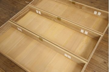 和製ビンテージ　美品　京都　宮崎家具　鍵座の五七の桐のデザインが可愛らしい桐箪笥(板盆付き、着物箪笥、衣装箪笥、桐たんす、和タンス、ヴィンテージ)(R-055741)