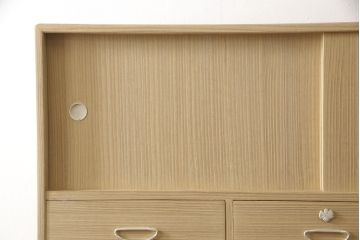 和製ビンテージ　美品　京都　宮崎家具　鍵座の五七の桐のデザインが可愛らしい桐箪笥(板盆付き、着物箪笥、衣装箪笥、桐たんす、和タンス、ヴィンテージ)(R-055741)