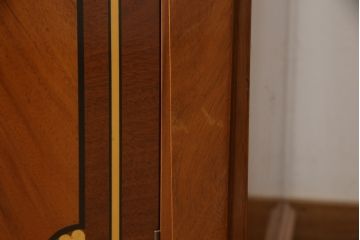 希少!　中古　美品　イタリア高級輸入家具　マホガニー材　象嵌細工がアクセントのカクテルキャビネット(定価約120万円)(収納棚、戸棚)(R-055745)
