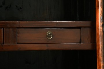中古　高級品　極上　美品　凝ったつくりが美しい、本格的なアンティーク調李朝棚　(R-055751)