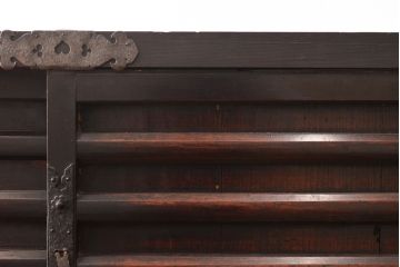 和製アンティーク　江戸時代　古作　古き時代の風合いが味のある大型車箪笥(時代箪笥、収納棚、戸棚)(R-055757)