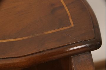 ビンテージ家具　マホガニー材　スラっと伸びる猫脚が優雅な雰囲気のデスク(ワークデスク、コンソールテーブル、ライティングデスク、机、在宅ワーク、在宅用ヴィンテージ)(R-055758)