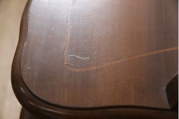 ビンテージ家具　マホガニー材　スラっと伸びる猫脚が優雅な雰囲気のデスク(ワークデスク、コンソールテーブル、ライティングデスク、机、在宅ワーク、在宅用ヴィンテージ)(R-055758)