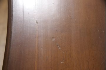 ビンテージ家具　マホガニー材　スラっと伸びる猫脚が優雅な雰囲気のデスク(ワークデスク、コンソールテーブル、ライティングデスク、机、在宅ワーク、在宅用ヴィンテージ)(R-055758)