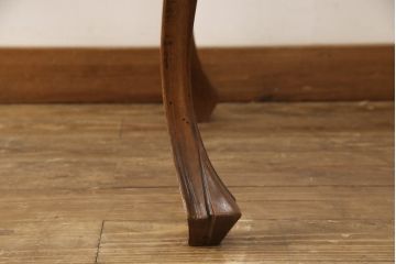 ビンテージ家具　マホガニー材　スラっと伸びる猫脚が優雅な雰囲気のデスク(ワークデスク、コンソールテーブル、ライティングデスク、机、在宅ワーク、在宅用ヴィンテージ)(R-055758)