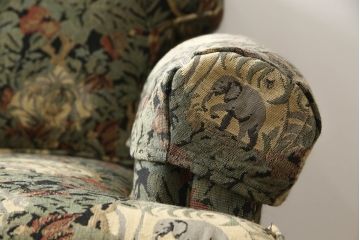 中古　美品　DREXEL HERITAGE(ドレクセルヘリテイジ)　エレガントなボタニカル柄が魅力的な3人掛けソファ(三人掛けソファ、3P)(R-055762)