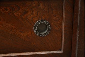 和製ビンテージ　民芸家具　ケヤキ材　大人の和の空間づくりに取り入れたい上質な飾り棚(茶棚、戸棚、ヴィンテージ)(R-055772)