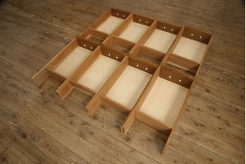 和製ビンテージ　最高級　チーク材　品のある佇まいが美しいロールトップデスク(ワークデスク、机、在宅ワーク、在宅用両袖机、ヴィンテージ)(R-055775)