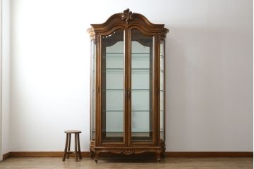中古　超美品　DREXEL HERITAGE(ドレクセルヘリテイジ)取り扱い　アメリカ高級家具　KARGES(カーゲス)　キャビネット(定価約500万円)(キュリオケース、ガラスケース、飾り棚、収納棚)(R-055776)