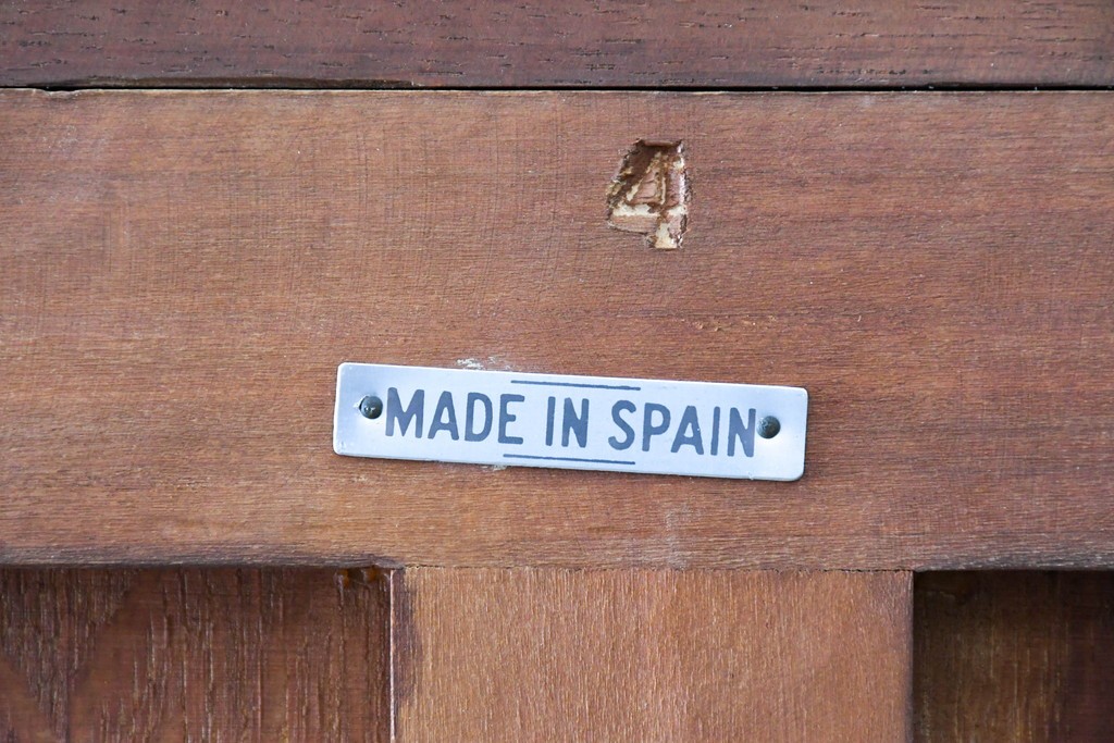 スペインヴィンテージ　最高級!　美術品のような真鍮飾りが美しいガラスキャビネット　(R-055782)