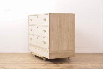 中古　リメイク　伝統工芸士・頓所芳男　品のある佇まいが美しい加茂桐箪笥・下段(胴厚)(総桐たんす、着物箪笥、衣装タンス、和タンス)(R-055784)