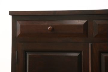 中古　松本民芸家具　天板リメイク　シックな色合いが落ち着いた雰囲気を醸し出すサイドボード(カウンターテーブル、戸棚、収納棚、キャビネット)(R-055787)