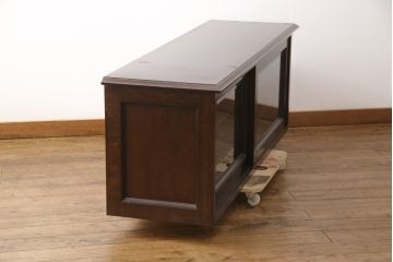 中古　松本民芸家具　脚(台輪)付きリメイク　シンプルで様々な空間に取り入れやすいローボード(テレビ台、収納棚、戸棚)(R-055801)