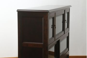 中古　美品　松本民芸家具　和モダンな雰囲気漂うC型サイドボード(食器棚、キャビネット、収納棚)(定価約84万円)(R-055802)