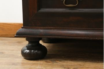 中古　美品　松本民芸家具　和モダンな雰囲気漂うC型サイドボード(食器棚、キャビネット、収納棚)(定価約84万円)(R-055802)