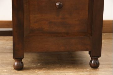 中古　美品　松本民芸家具　クラシカルな佇まいが魅力的な片袖デスク(ワークデスク、作業台、机、在宅ワーク、在宅用)(定価約37万円)(R-055803)