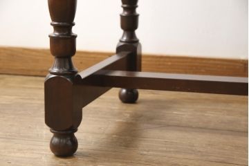 中古　美品　松本民芸家具　クラシカルな佇まいが魅力的な片袖デスク(ワークデスク、作業台、机、在宅ワーク、在宅用)(定価約37万円)(R-055803)