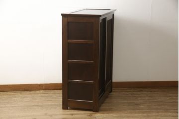 中古　松本民芸家具　落ち着いた佇まいが魅力的なC型下駄箱(収納棚)(R-055806)