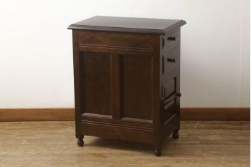 中古　美品　松本民芸家具　使い勝手の良いサイドチェスト(電話台、引き出し、収納棚)(R-055807)